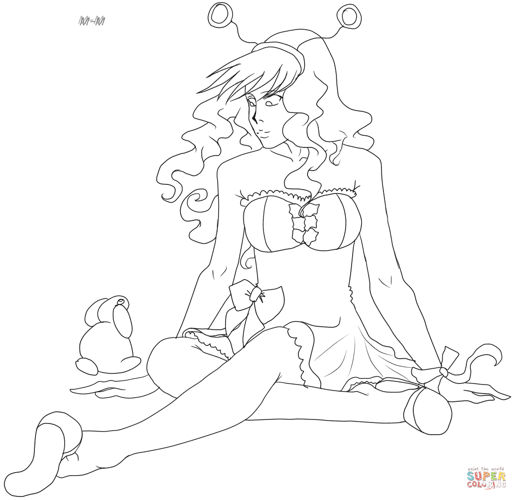 盖亚动漫女孩简笔画图片-5