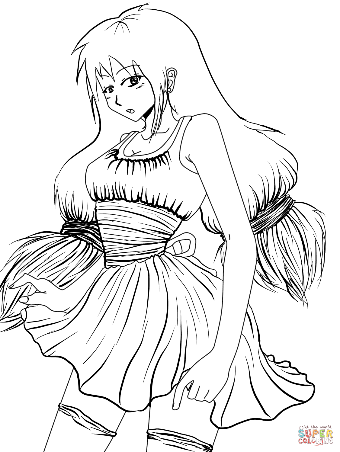 动漫女孩简笔画图片-3