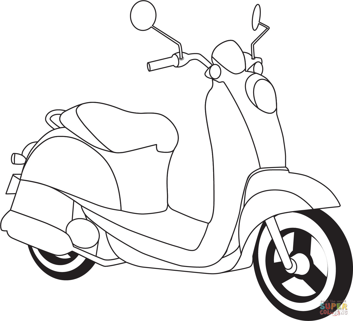 本田Scoopy摩托车线稿图片