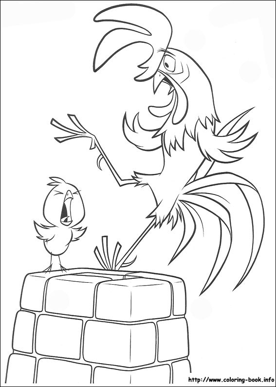 牧场里的公鸡简笔画