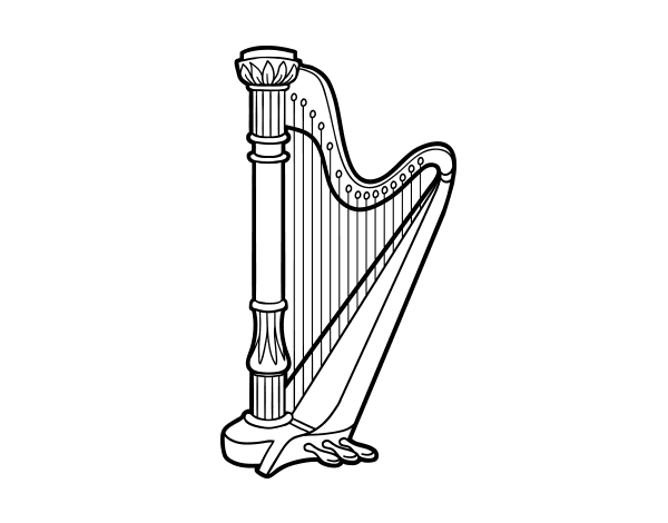 竖琴简笔画图片