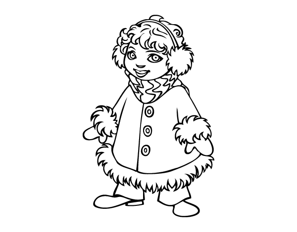 温暖的女孩简笔画图片