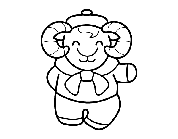 冬季的山羊简笔画图片