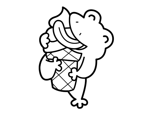 青蛙冰淇淋简笔画图片
