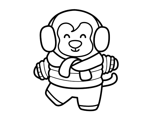冬季猴子简笔画图片