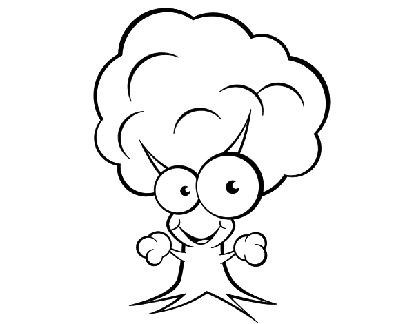 卡通的树填色图片