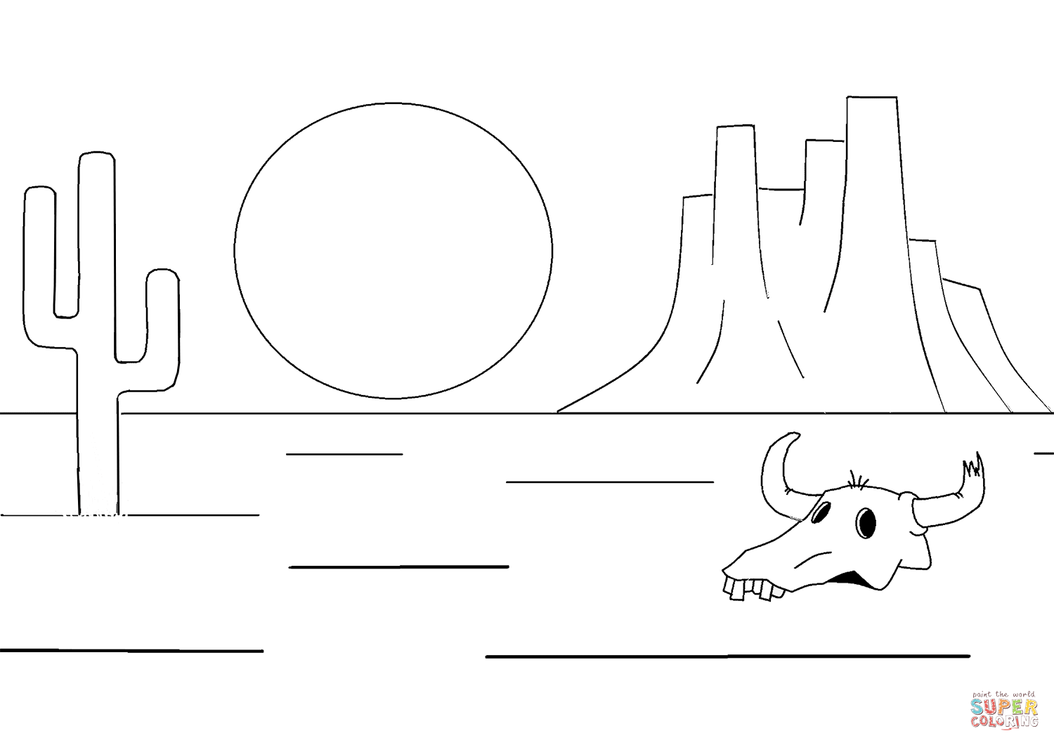 沙漠景观简笔画图片