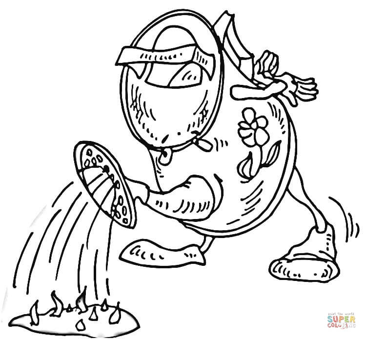 给植物浇水简笔画图片