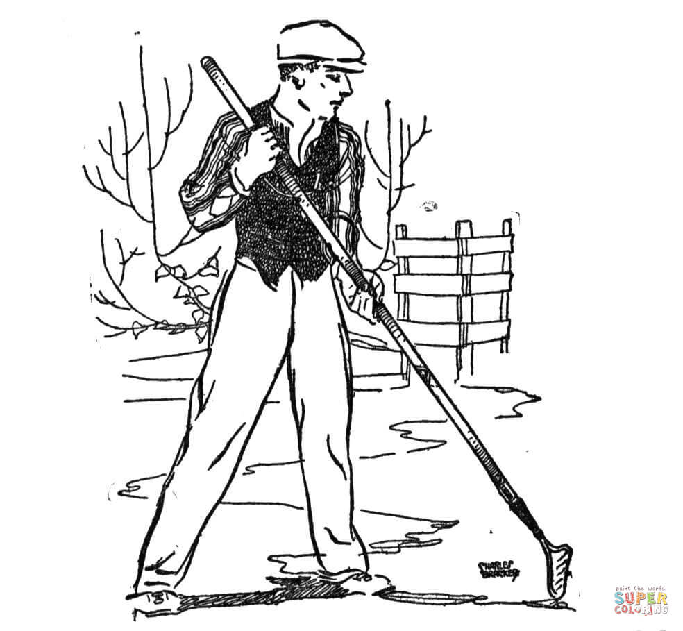 打理花园的人简笔画图片