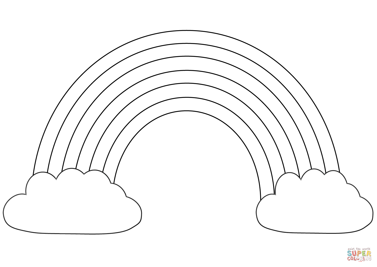 双云和彩虹简笔画图片