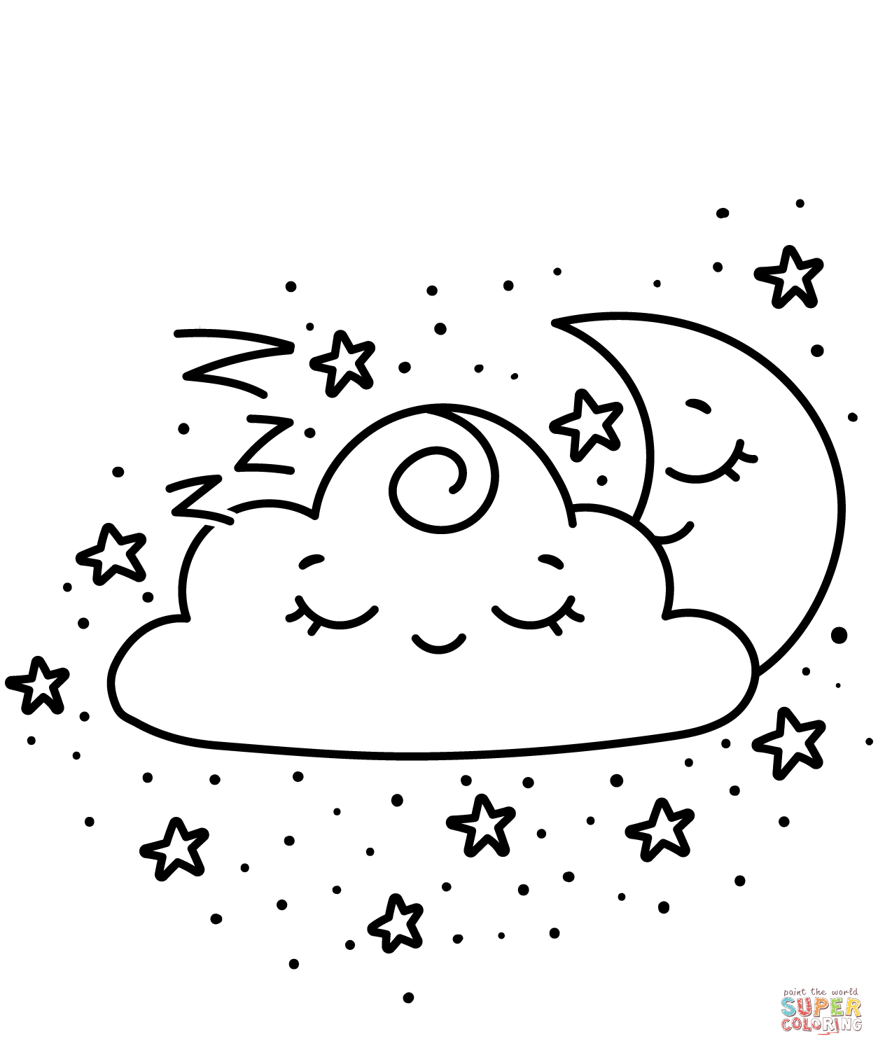 卡通月亮和星星简笔画图片