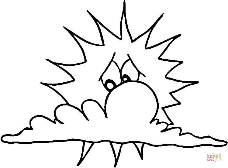 在云后面的太阳简笔画图片