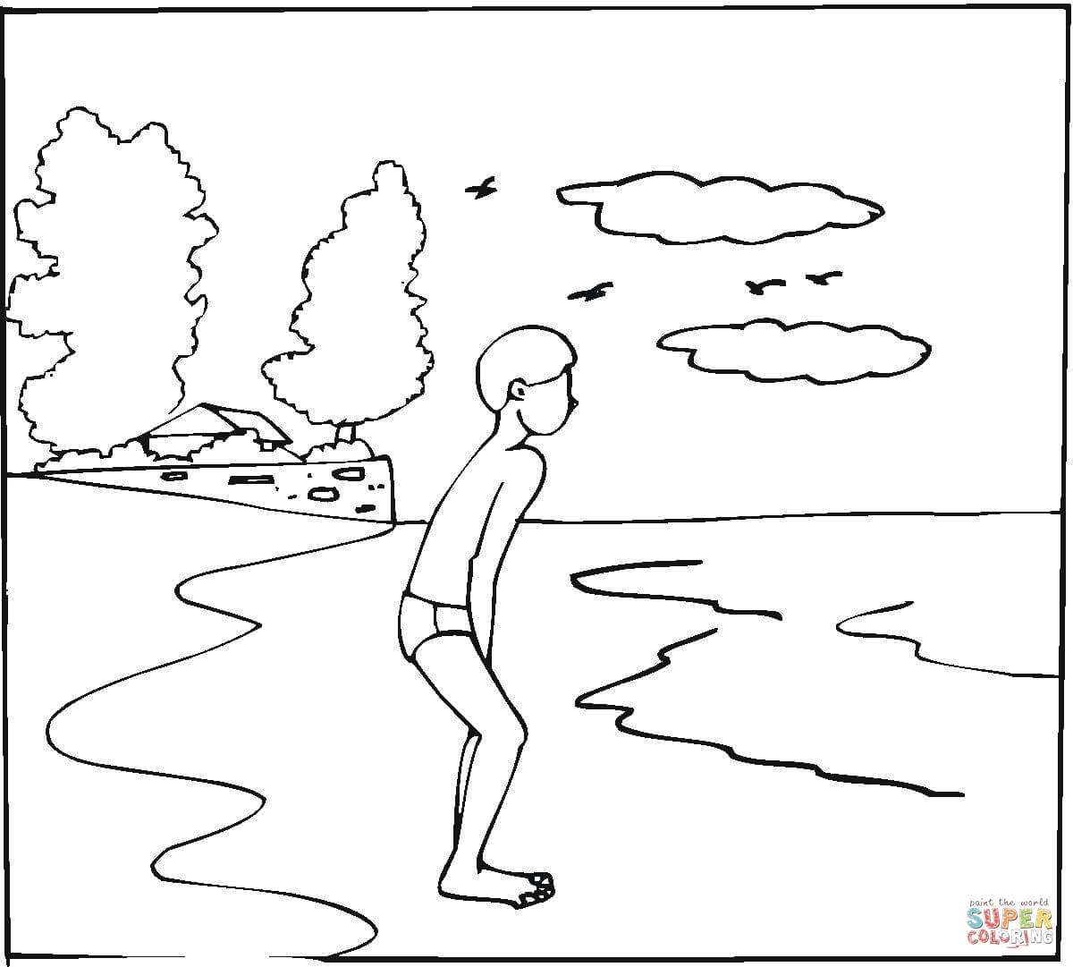 游泳很冷简笔画图片