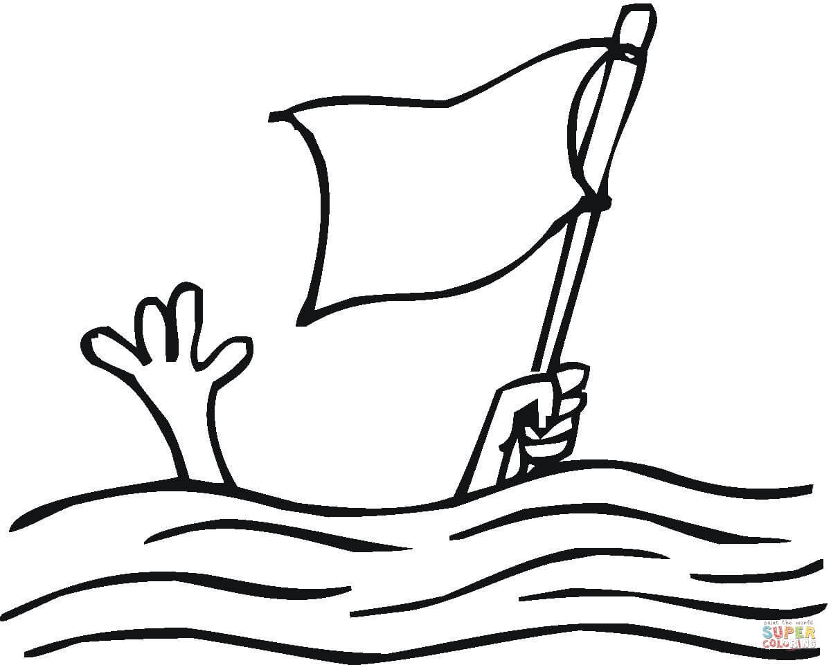 落水者求救简笔画图片