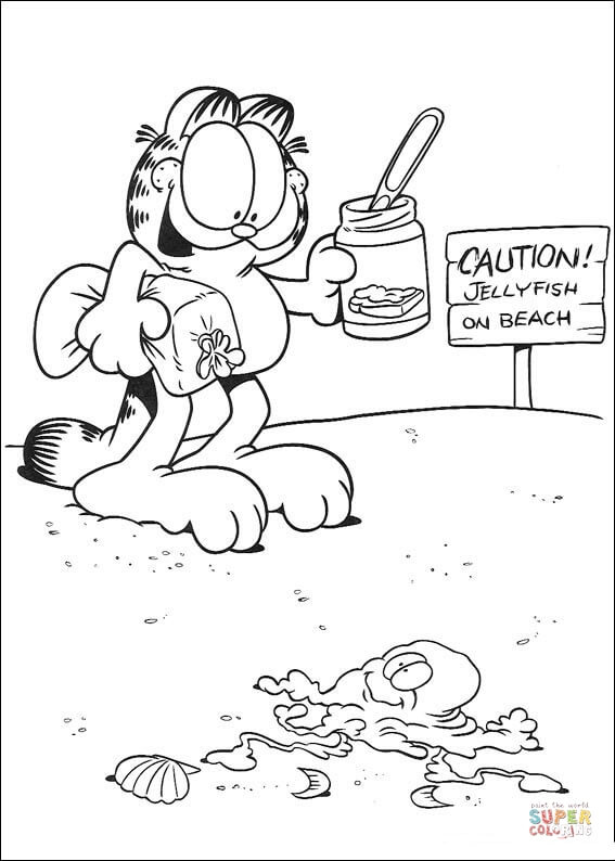 海滩上的水母简笔画图片