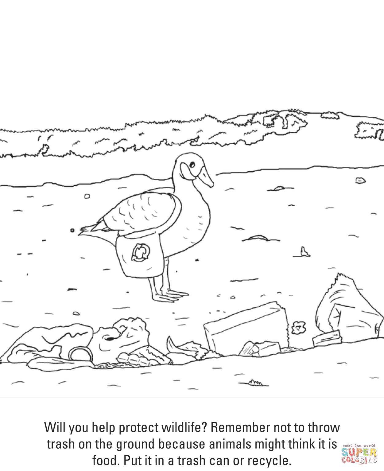 把垃圾放在垃圾桶里简笔画图片