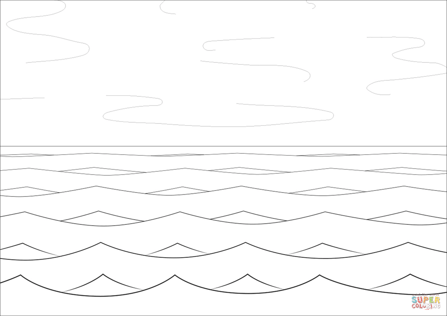 海浪简笔画图片