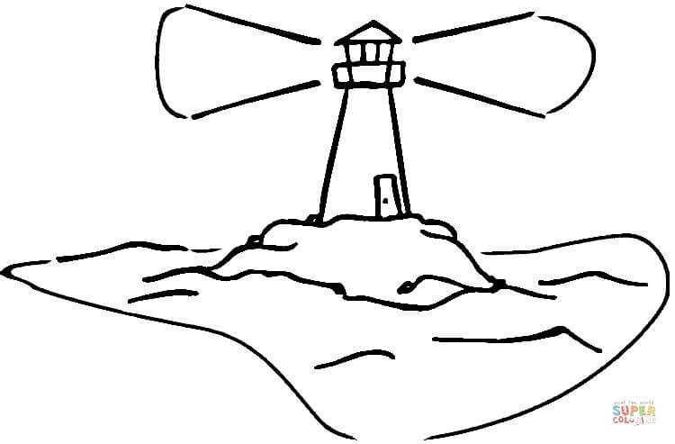 海上灯塔简笔画图片