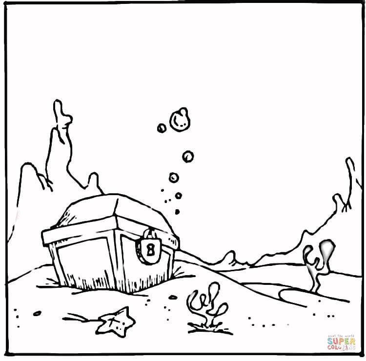 海底宝藏简笔画图片