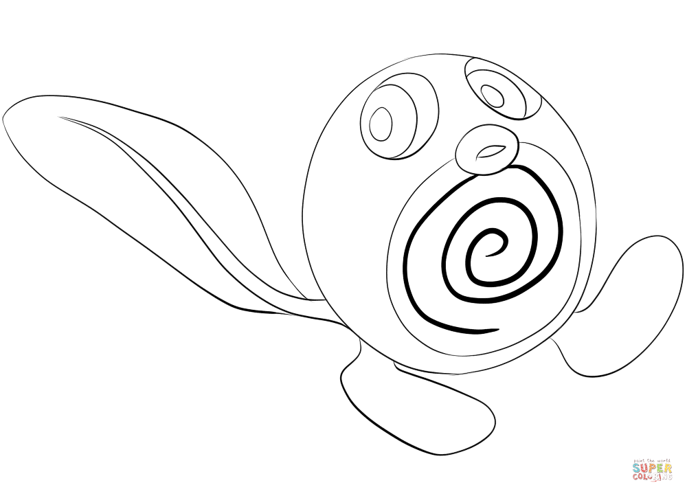 神奇宝贝中的蚊香蝌蚪线稿图片