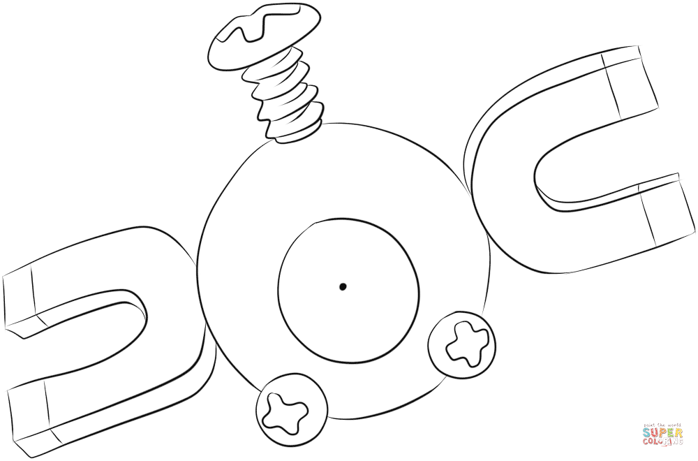 神奇宝贝中的小磁怪填色图片