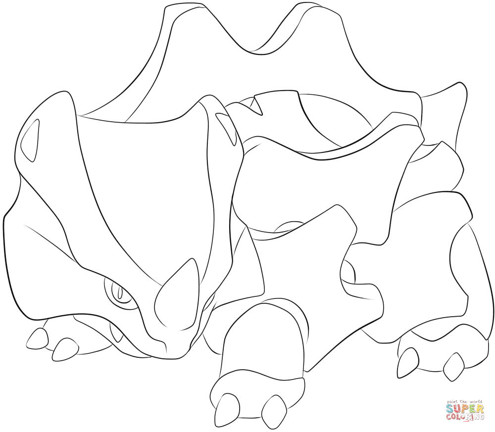神奇宝贝中的铁甲犀牛简笔画