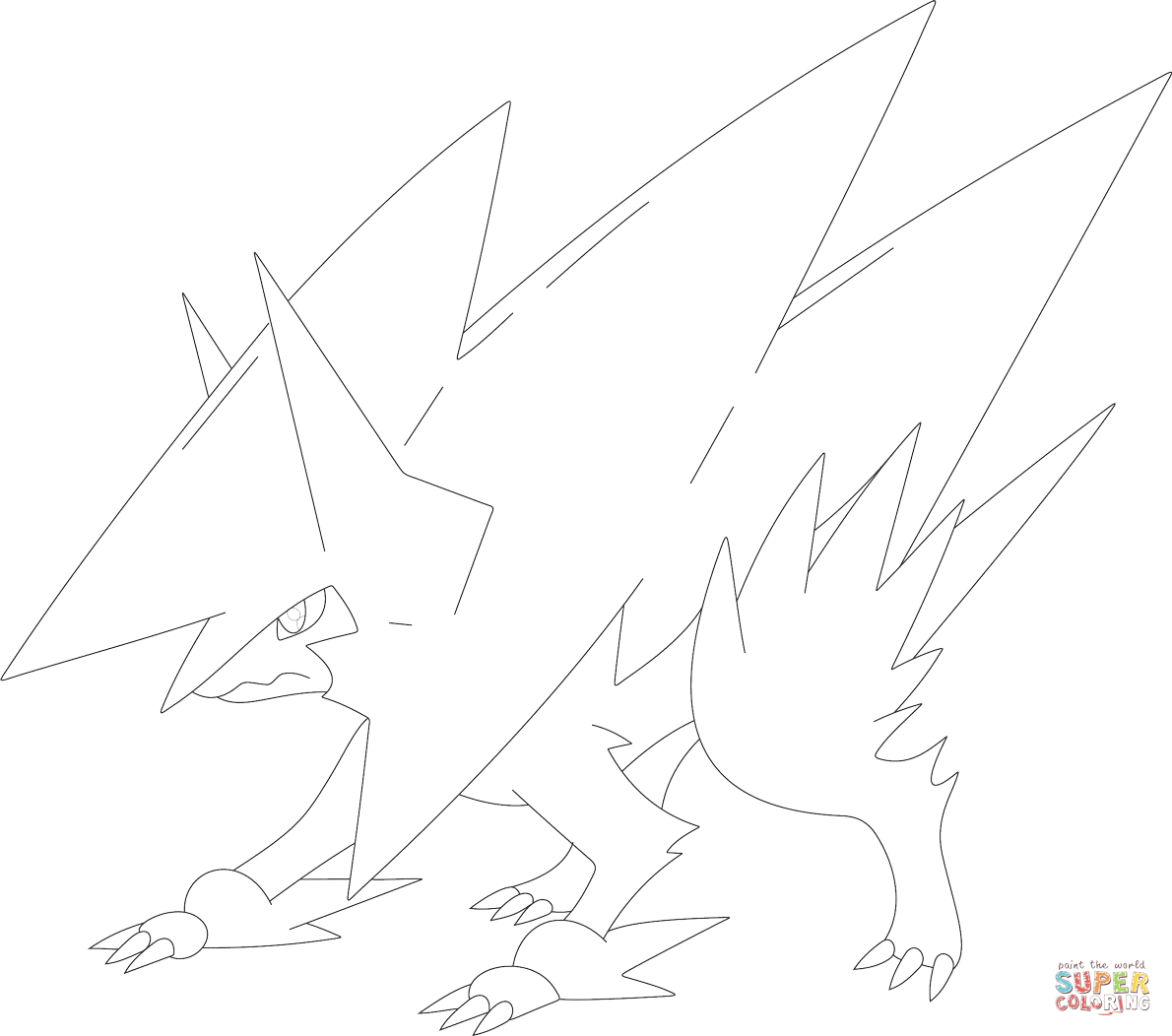 雷电兽动漫填色图片