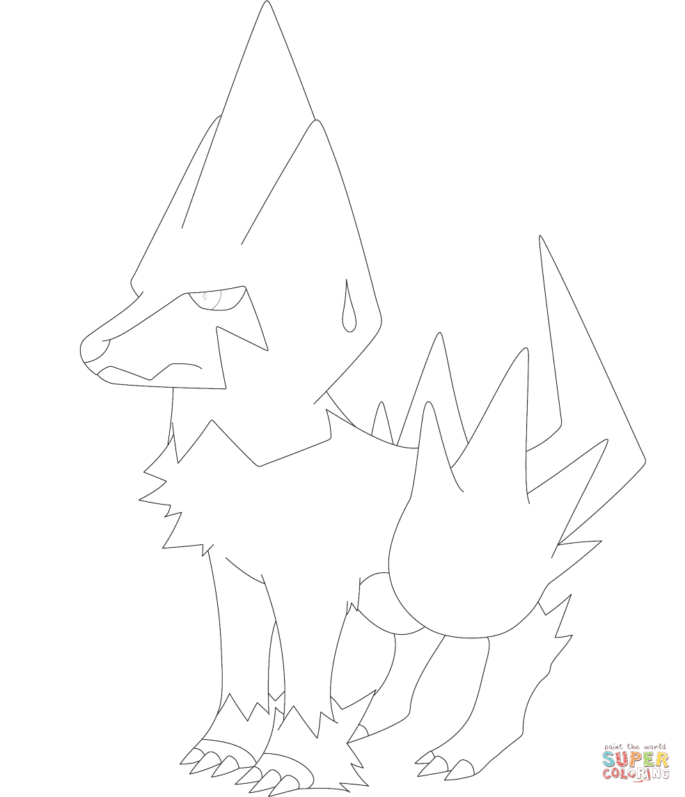 雷电兽动漫填色图片