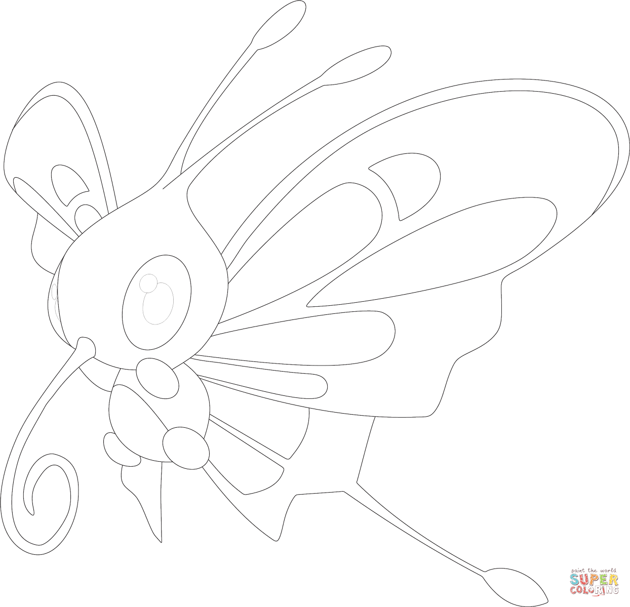 狩猎凤蝶动漫填色图片