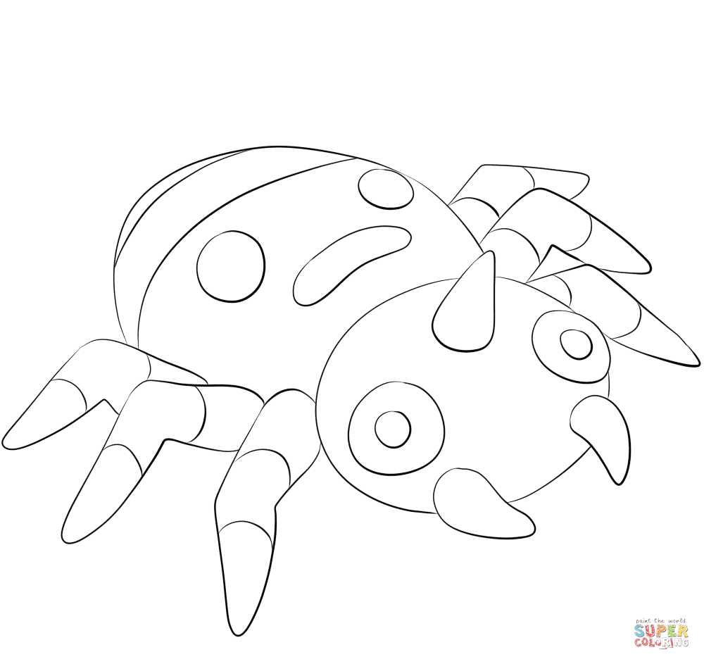 圆丝蛛线稿图片