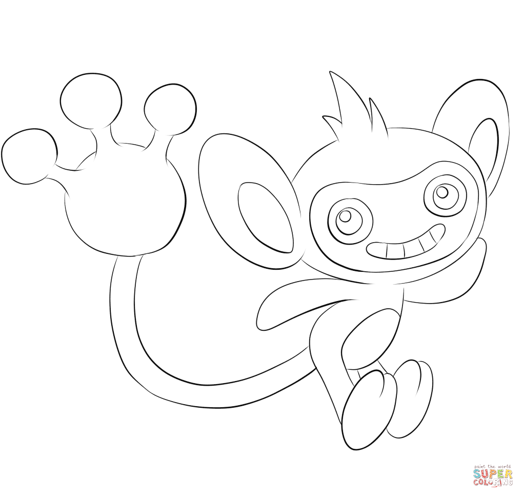 长尾怪手填色图片