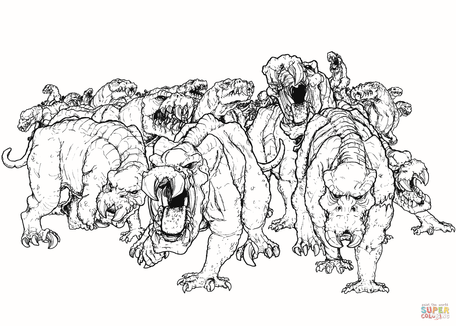 外星恐龙填色图片-2