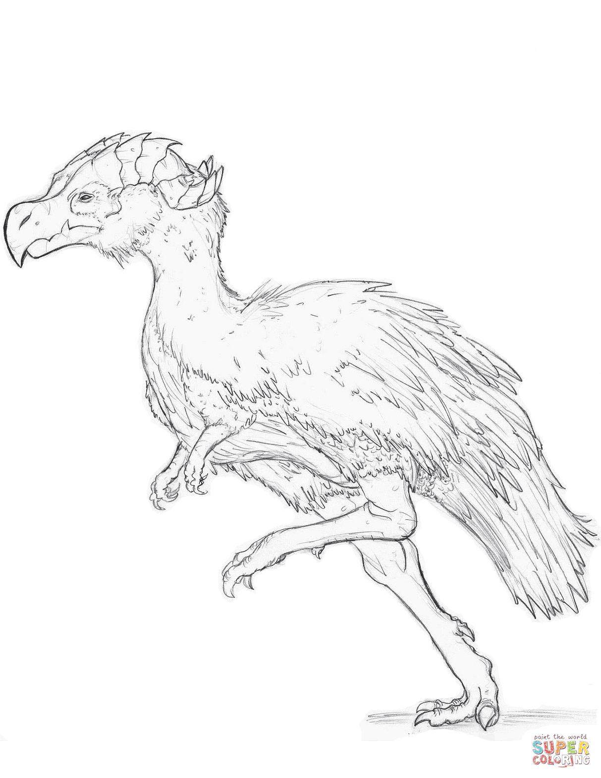 外星鸵鸟填色图片