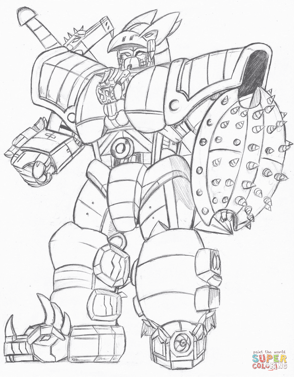 外星机器人填色图片-1