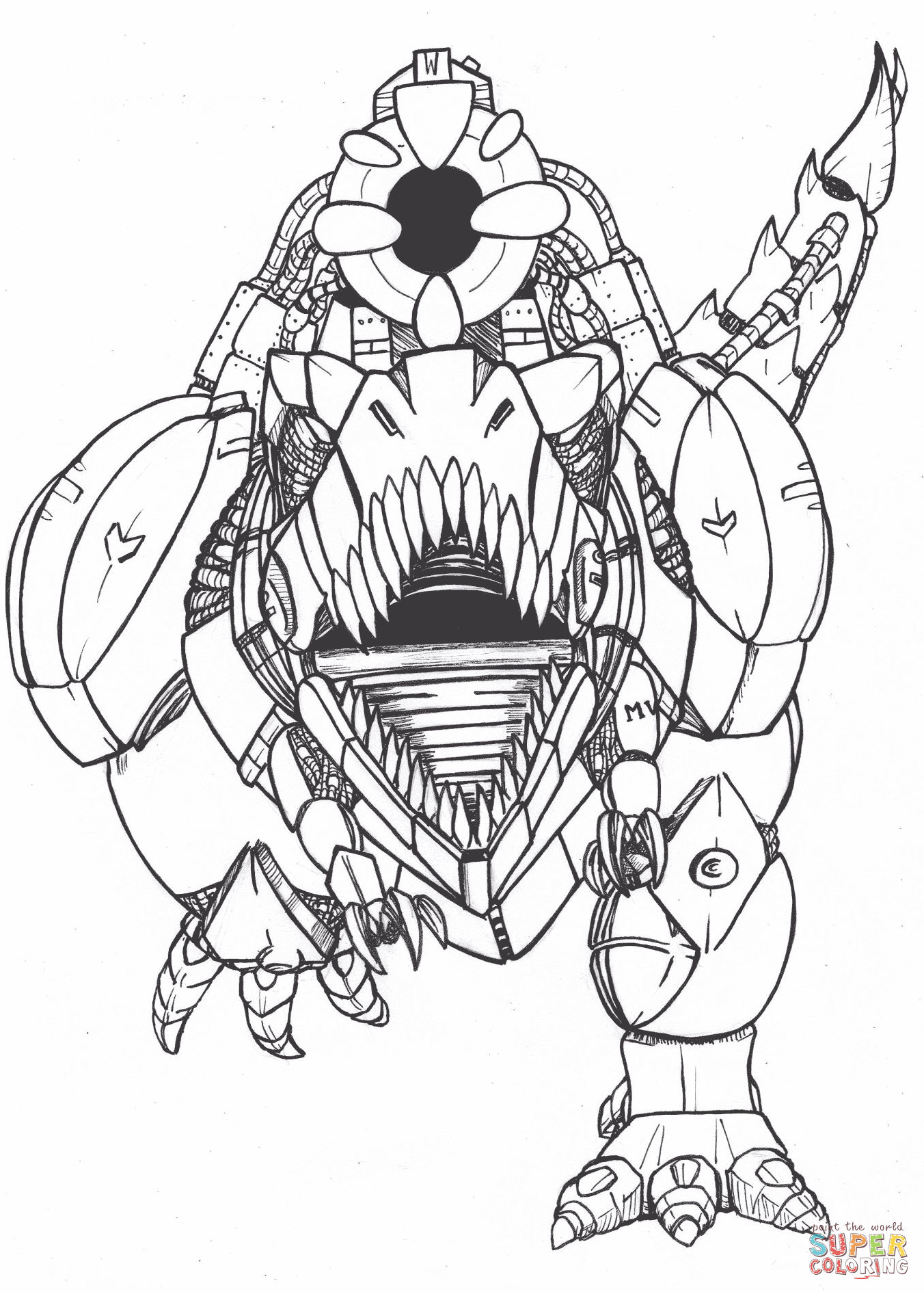 机械巨蜥填色图片