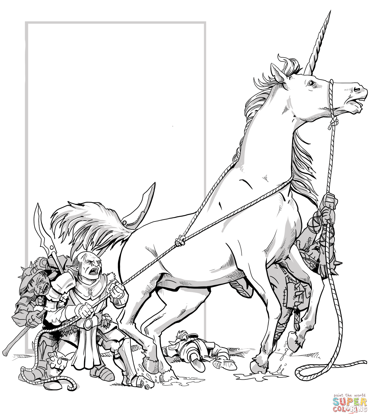 独角兽填色图片