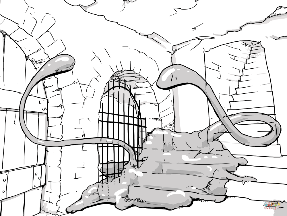 赭石果冻怪填色图片