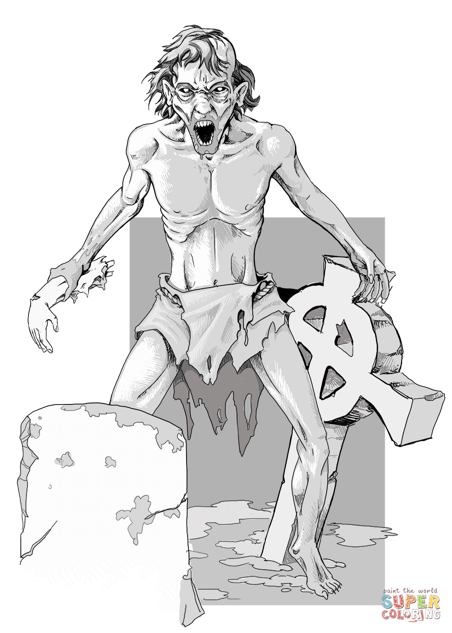 龙与地下城中的食尸鬼填色图片