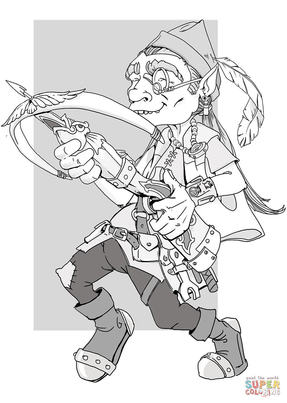 龙与地下城中的龙侏儒填色图片