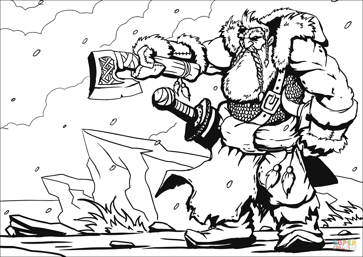 小矮人战士简笔画图片