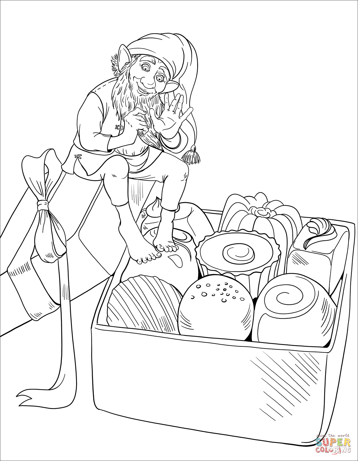 小矮人喜欢糖果简笔画图片