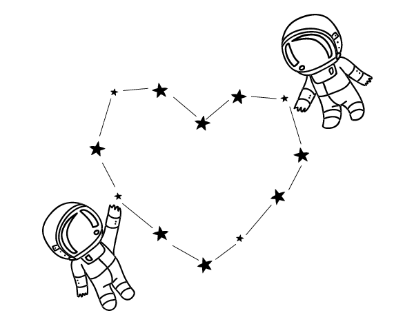 太空中的爱简笔画