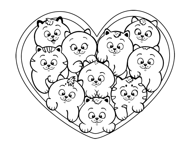 小猫之心简笔画图片