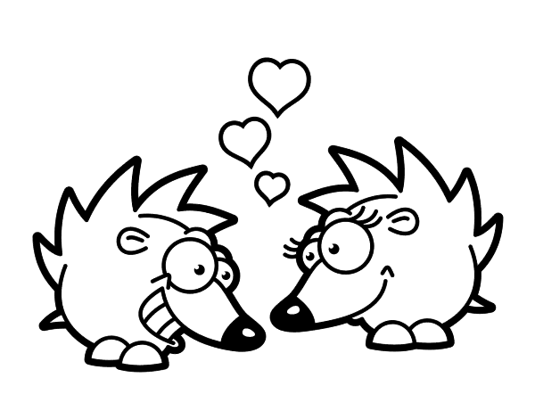 爱情刺猬简笔画图片