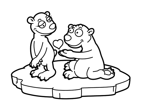 熊宝宝情侣恋简笔画图片