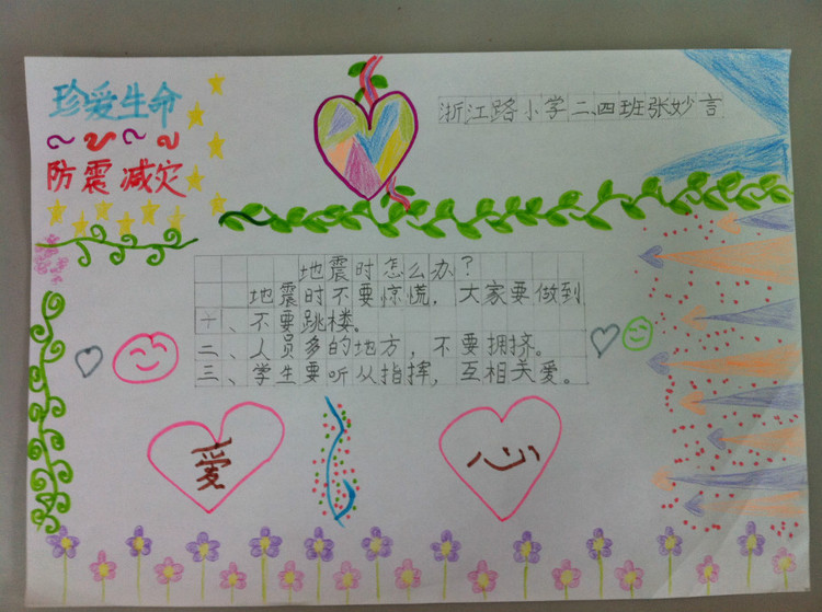 防震减灾手抄报：汶川地震感怀