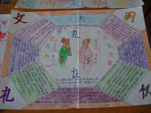 文明礼仪手抄报：鞠躬礼