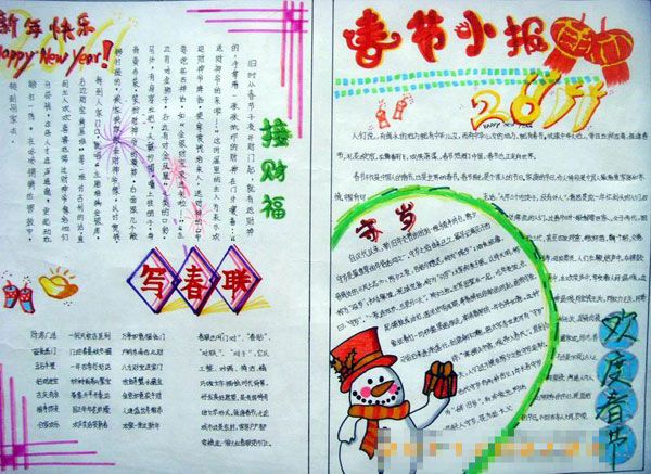 春节手抄报：电话拜年