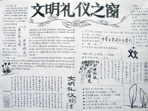 文明礼仪手抄报：影剧院礼仪