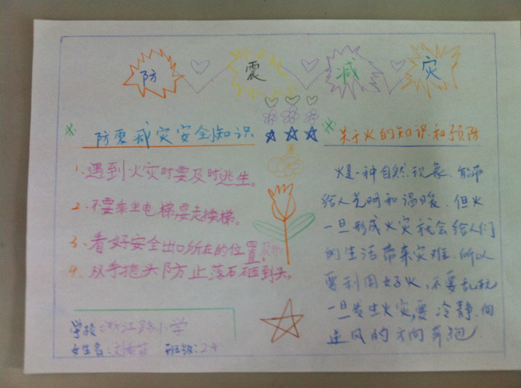 防震减灾手抄报：那一场地震